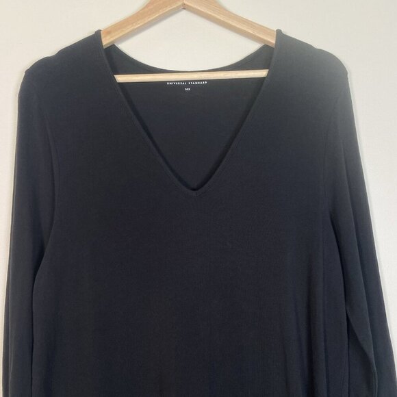 Universal Standard Iconic Geneva Sheath Midi Dress Minimalist Black Size 3XS - Picture 3 of 8